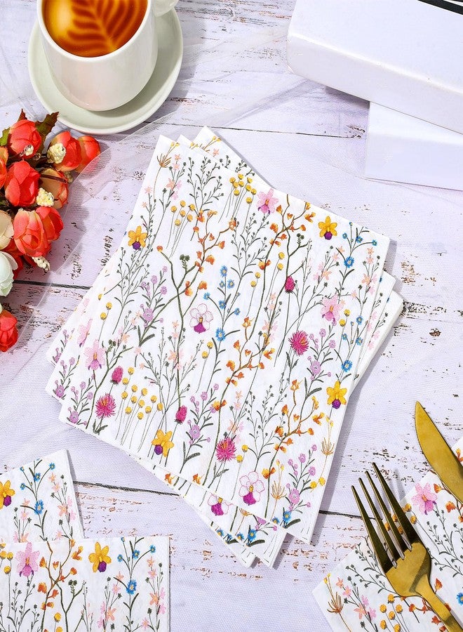 وولاين مجموعة مناديل ورقية مزينة بالزهور من والين، 80 قطعة، مثالية لحفلات الغداء والمناسبات الخاصة، مصنوعة من قماش مزخرف، مناسبة لحفلات العشاء والزفاف وأعياد الميلاد في فصل الربيع. - Image 4